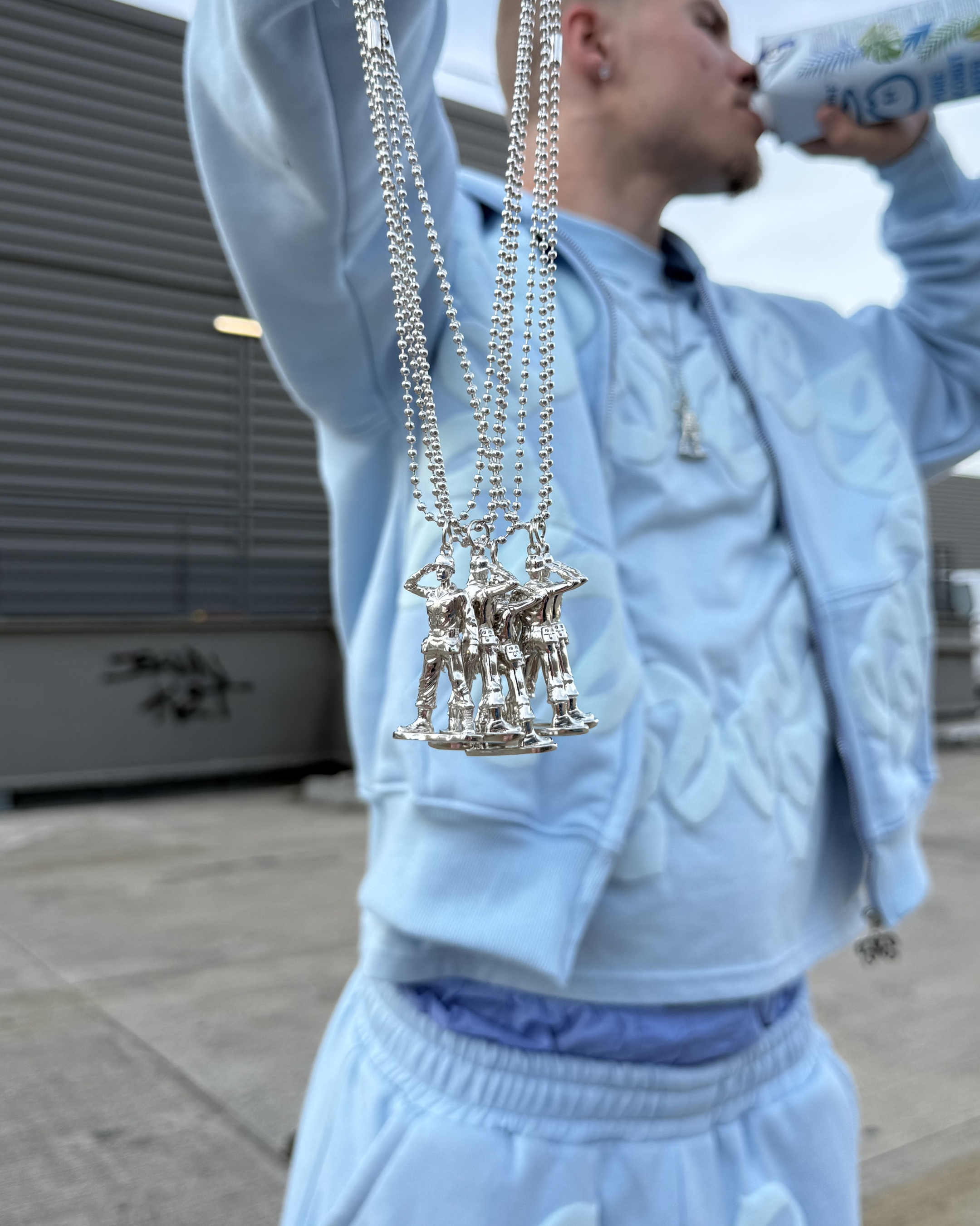 SOLDIER CHAIN WHITE GOLD
