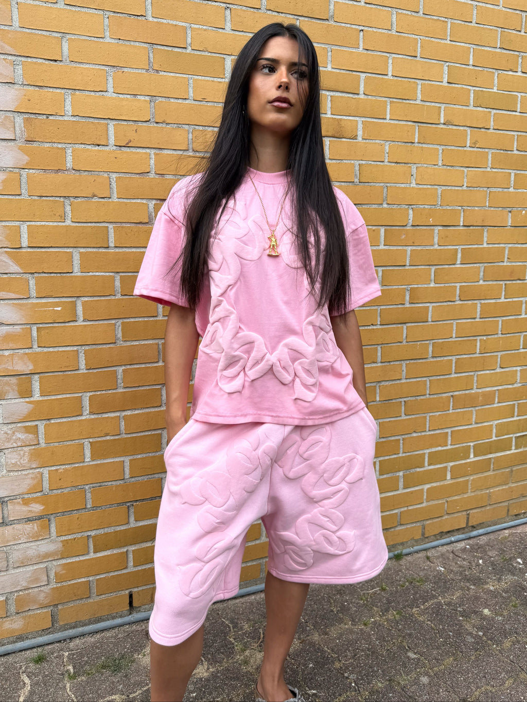 Ensemble complet baby pink - hoodie + t-shirt + short